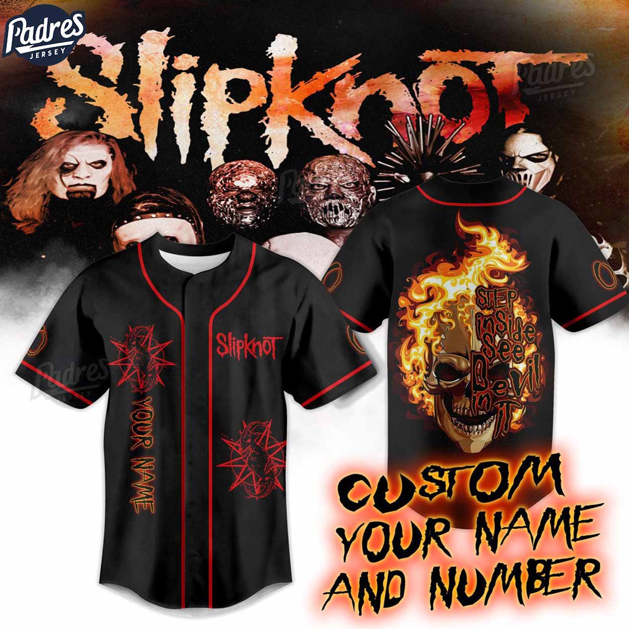 Slipknot Step Inside See Devil In It Baseball Jersey - Padres Jersey Oasis: Elevate Your Baseball Style Game
