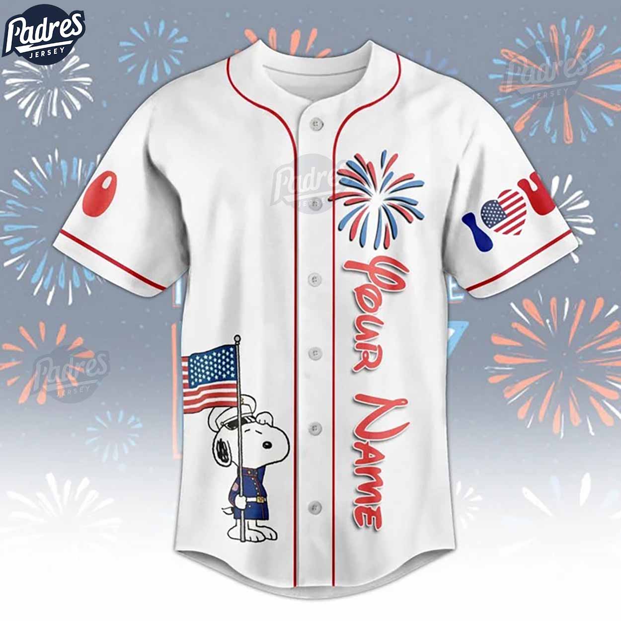Snoopy 4th Of July Baseball Jersey Style - Padres Jersey Oasis: Elevate Your Baseball Style Game