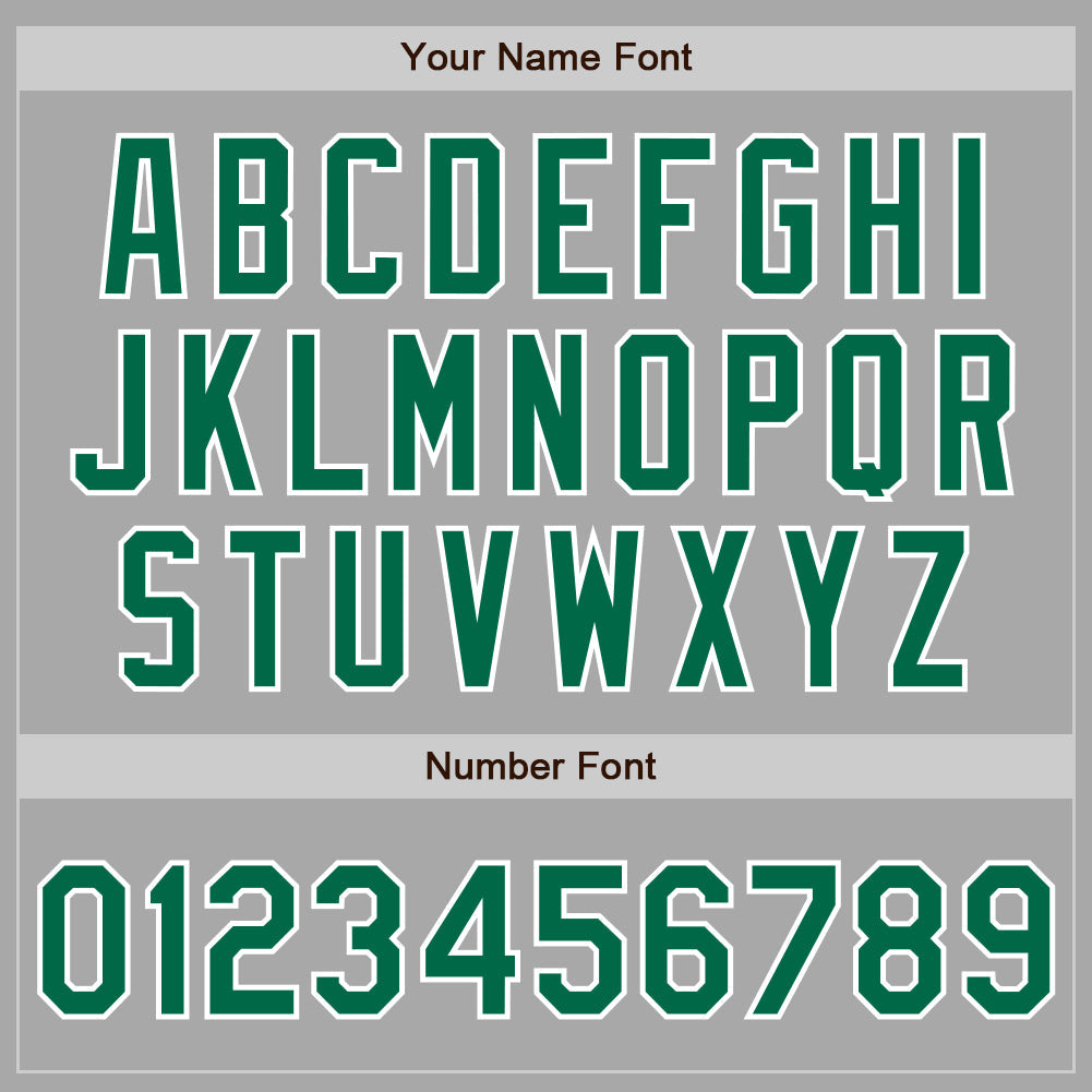 Custom Gray Kelly Green-White Two-Button Unisex Softball Jersey