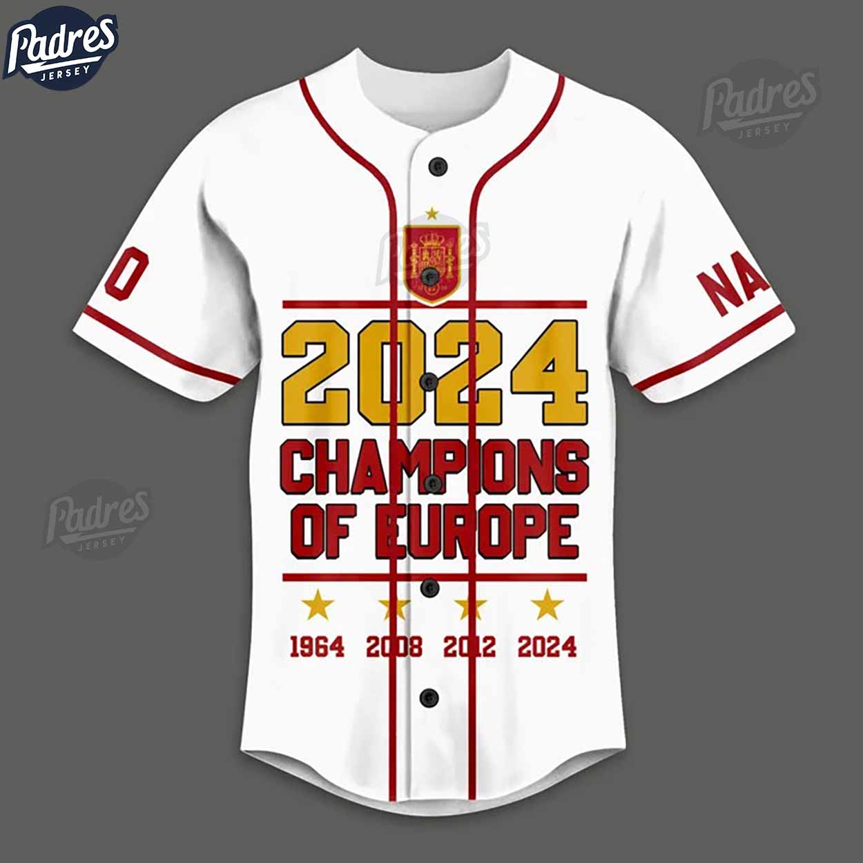 Spain 2024 Champions Of Europe Custom Baseball Jersey - Padres Jersey Oasis: Elevate Your Baseball Style Game