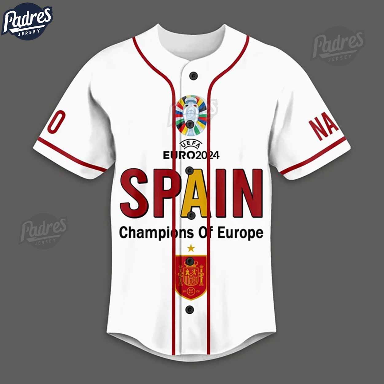 Spain 2024 Champions Of Europe Custom White Baseball Jersey - Padres Jersey Oasis: Elevate Your Baseball Style Game