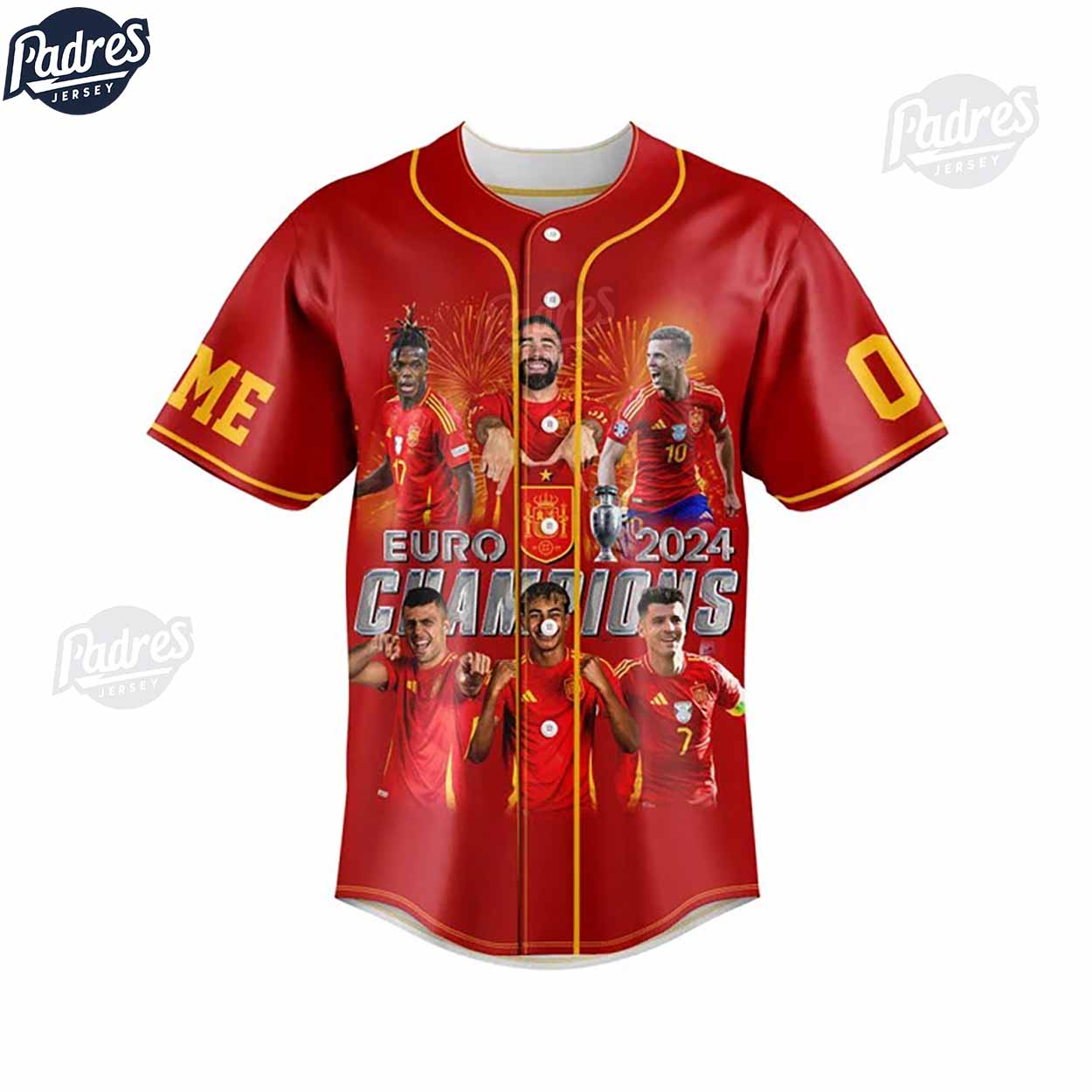 Spain Euro 2024 Champions Custom Baseball Jersey - Padres Jersey Oasis: Elevate Your Baseball Style Game