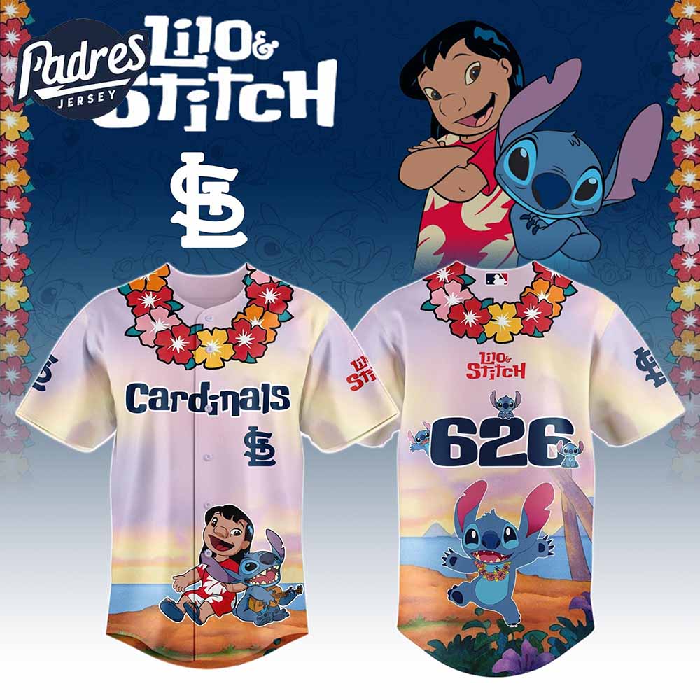 St Louis Cardinals MLB X Lilo Stitch Personalized Baseball Jersey - Padres Jersey Oasis: Elevate Your Baseball Style Game