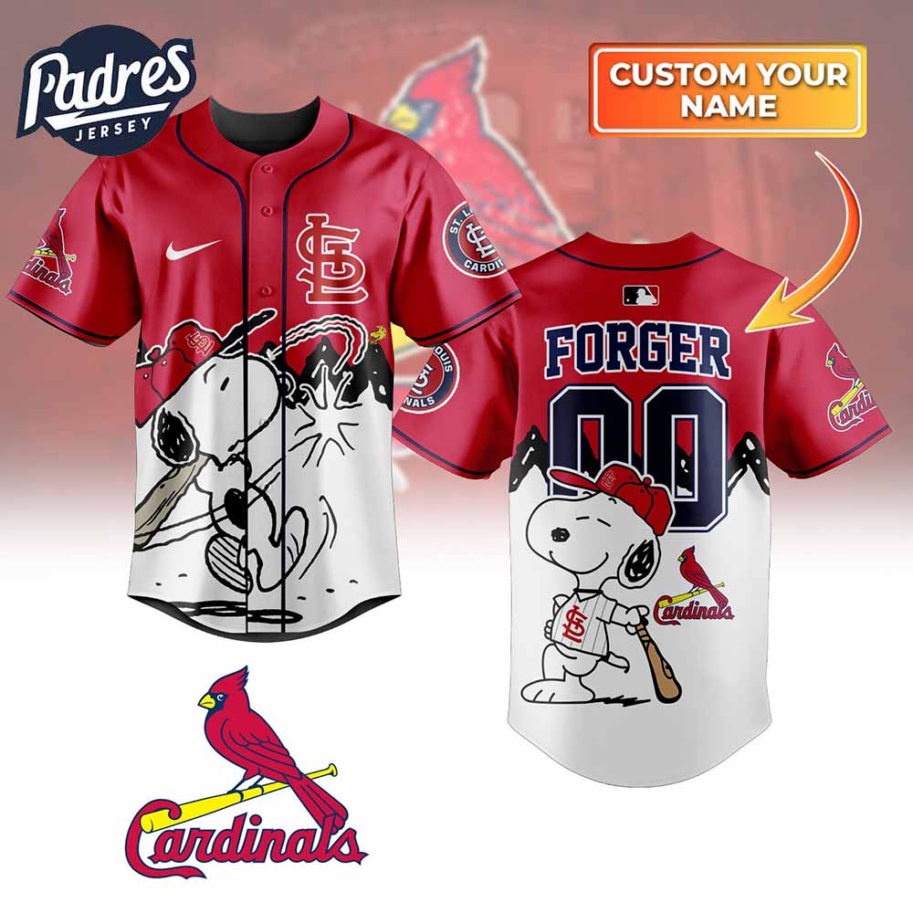 St. Louis Cardinals x Peanuts Personalized Baseball Jersey For Fans - Padres Jersey Oasis: Elevate Your Baseball Style Game