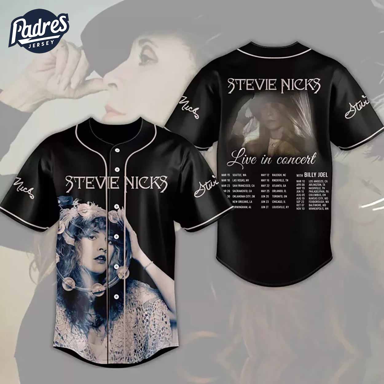 Stevie Nicks Live Concert 2024 Baseball Jersey - Padres Jersey Oasis: Elevate Your Baseball Style Game