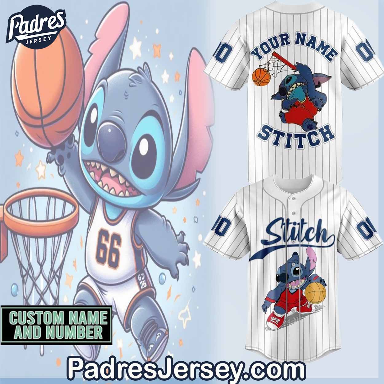 Stitch Basketball Baseball Jersey Outfit - Padres Jersey Oasis: Elevate Your Baseball Style Game