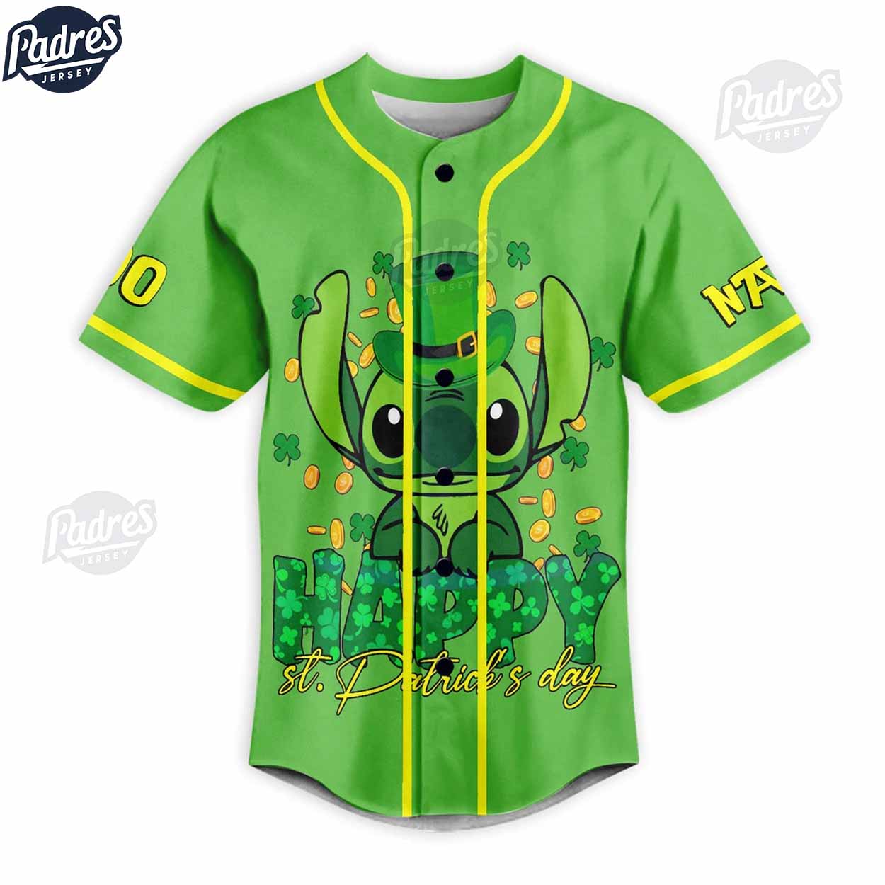 Stitch Lucky To Be Me St.Patrick's Day Custom Baseball Jersey Style - Padres Jersey Oasis: Elevate Your Baseball Style Game