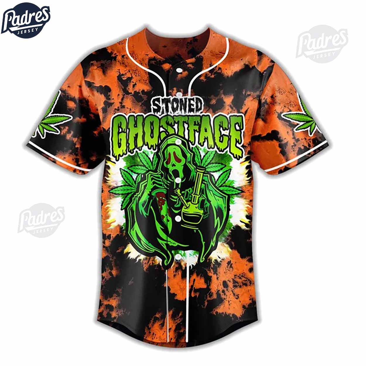 Stoned Ghostface Weed Baseball Jersey - Padres Jersey Oasis: Elevate Your Baseball Style Game