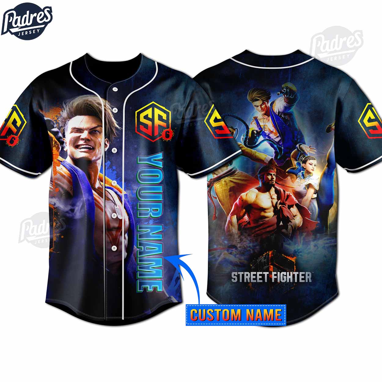 Street Fighter 6 Custom Baseball Jersey - Padres Jersey Oasis: Elevate Your Baseball Style Game