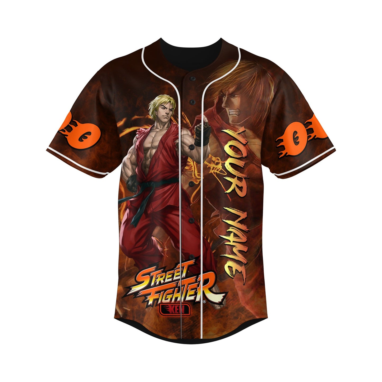 Street Fighter Ken Custom Baseball Jersey - Padres Jersey Oasis: Elevate Your Baseball Style Game