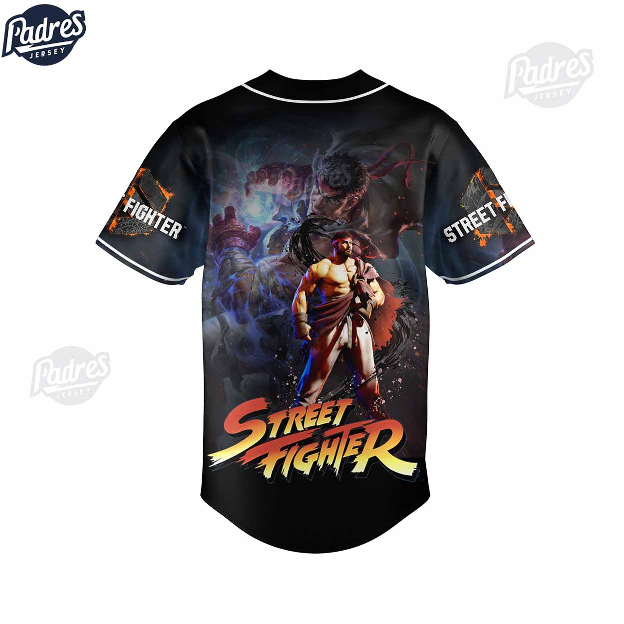 Street Fighter Ryu Custom Baseball Jersey - Padres Jersey Oasis: Elevate Your Baseball Style Game