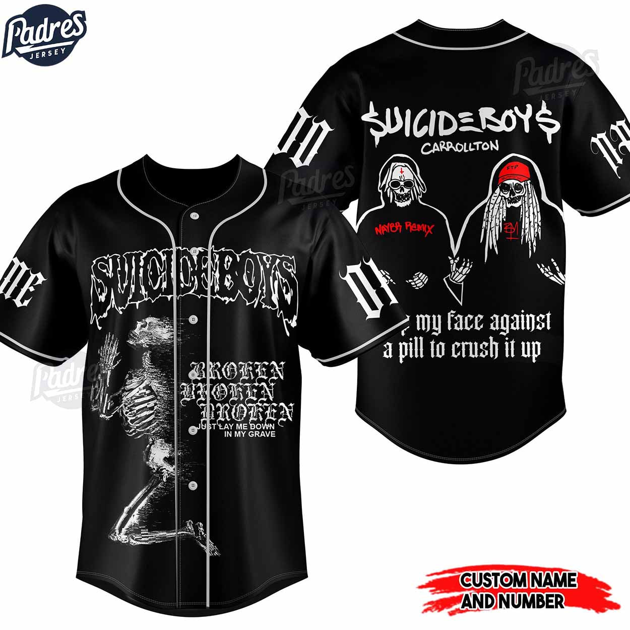Suicideboys Carrollton Custom Black Baseball Jersey Online - Padres Jersey Oasis: Elevate Your Baseball Style Game