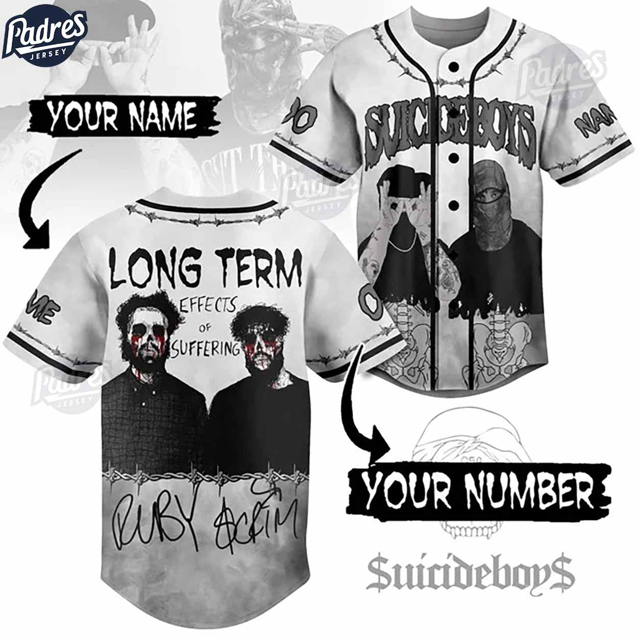 Suicideboys Custom Baseball Jersey - Padres Jersey Oasis: Elevate Your Baseball Style Game