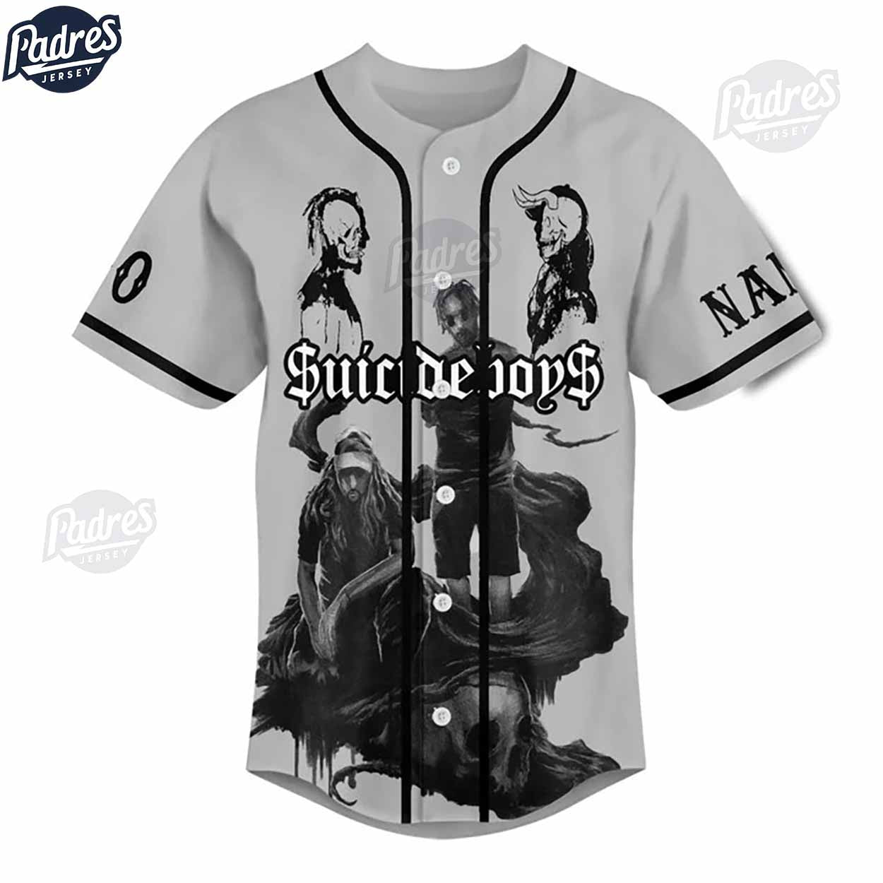 Suicideboys Custom Grey Baseball Jersey Online - Padres Jersey Oasis: Elevate Your Baseball Style Game
