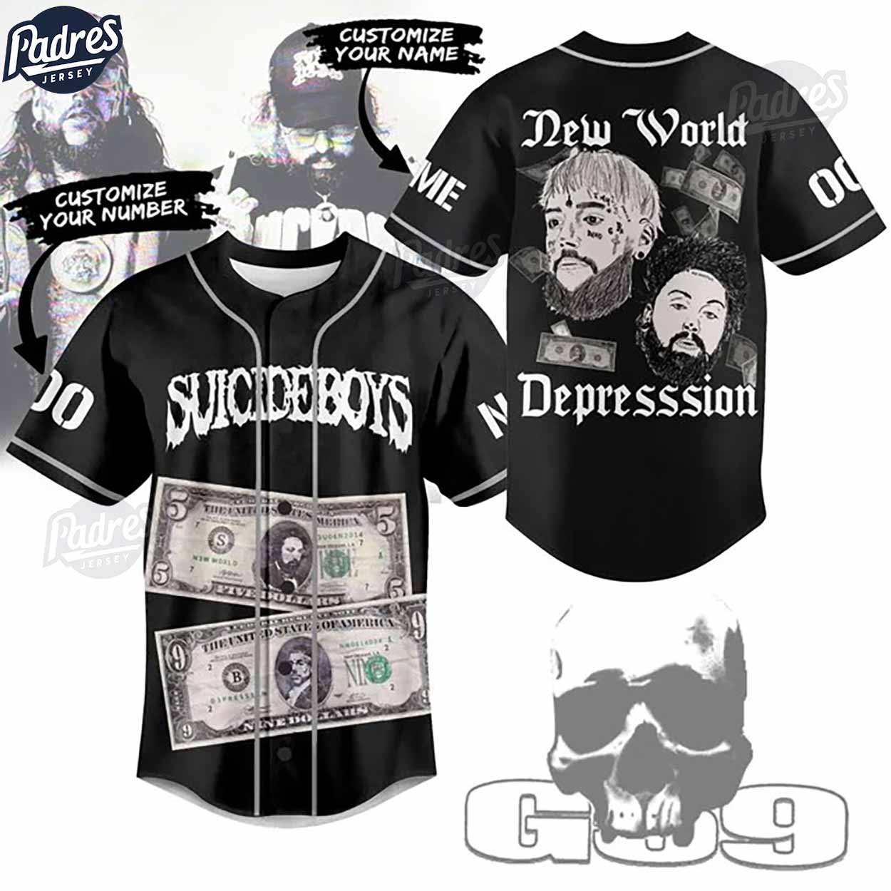 Suicideboys New World Depression Custom Baseball Jersey - Padres Jersey Oasis: Elevate Your Baseball Style Game