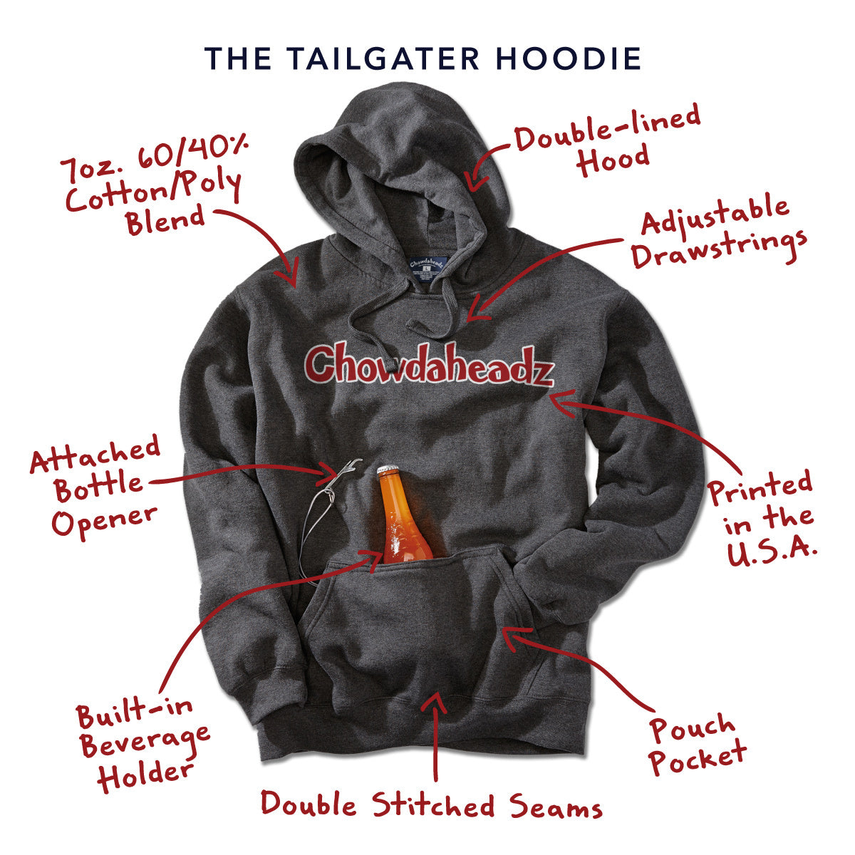 Fenway Sign Faux Embroidery Tailgater Hoodie