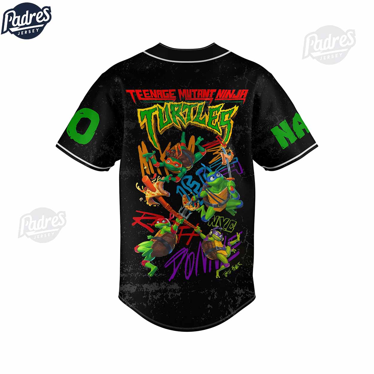 TMNT MUTANT MayHem Ninja Turtles Custom Baseball Jersey - Padres Jersey Oasis: Elevate Your Baseball Style Game