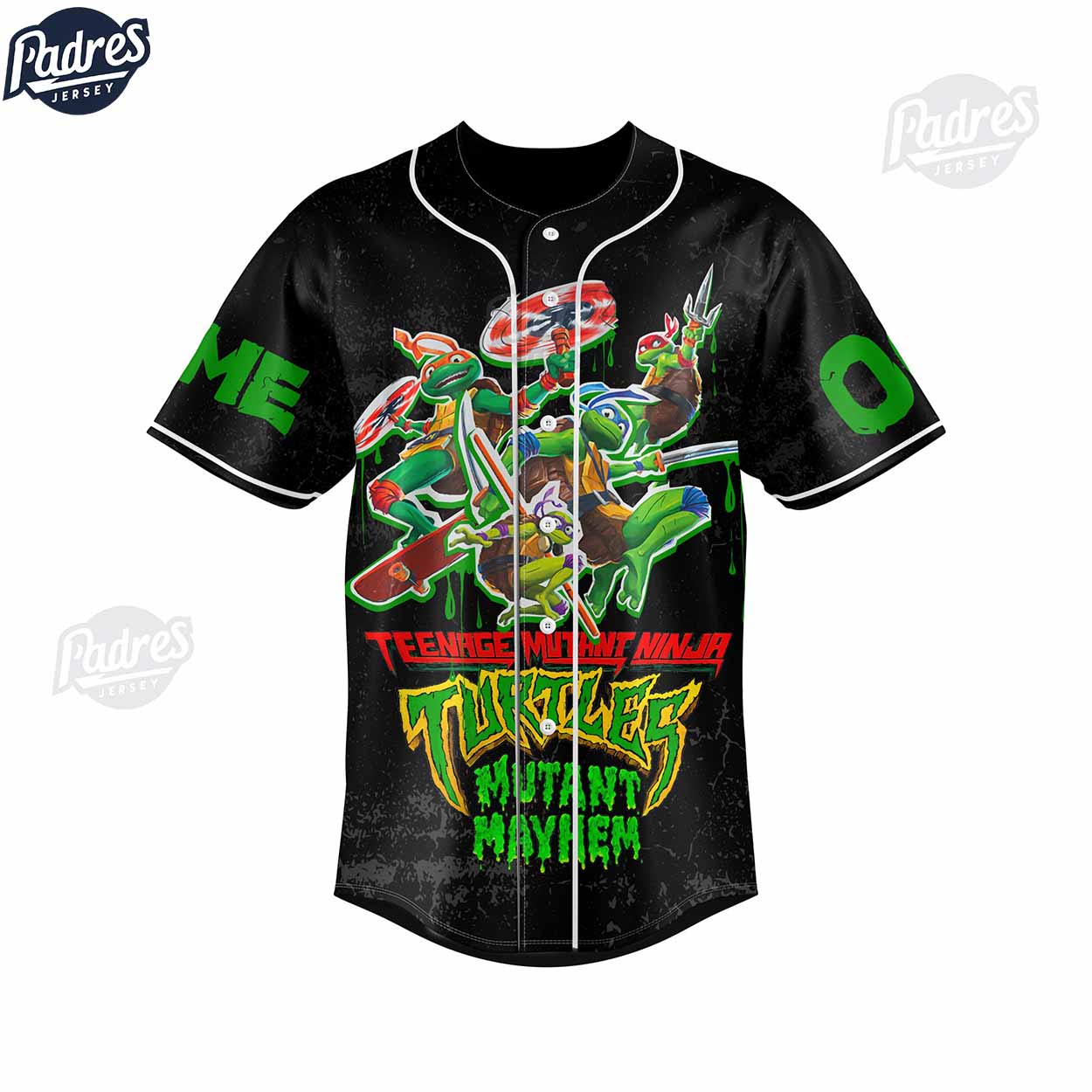 TMNT MUTANT MayHem Ninja Turtles Custom Baseball Jersey - Padres Jersey Oasis: Elevate Your Baseball Style Game