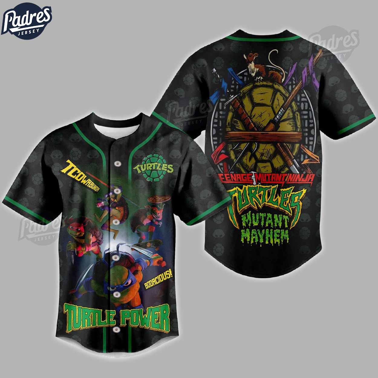 TMNT MUTANT MayHem Ninja Turtles Custom Baseball Jersey Style - Padres Jersey Oasis: Elevate Your Baseball Style Game