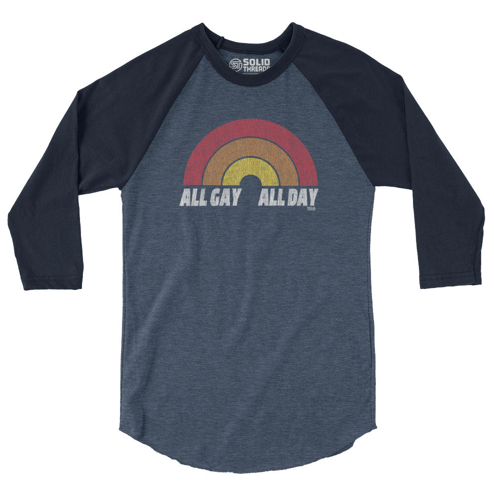 Unisex All Gay All Day 3/4 Sleeve Baseball Tee