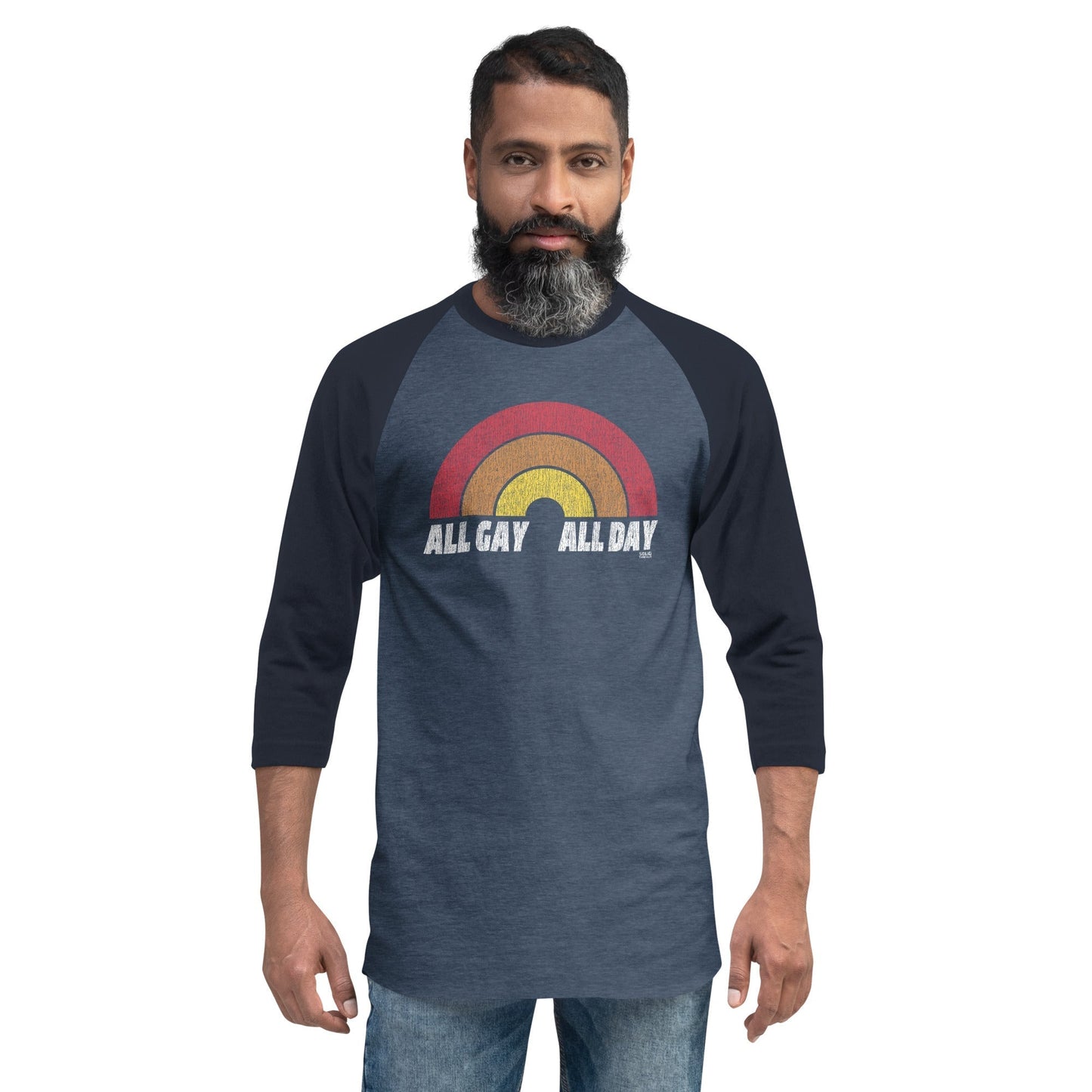 Unisex All Gay All Day 3/4 Sleeve Baseball Tee