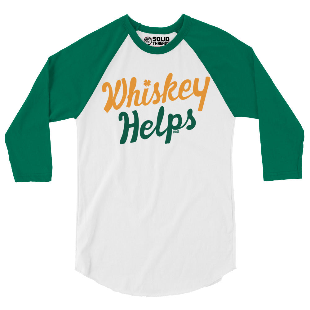 Irish Whiskey Helps 3/4 Sleeve Baseball Tee