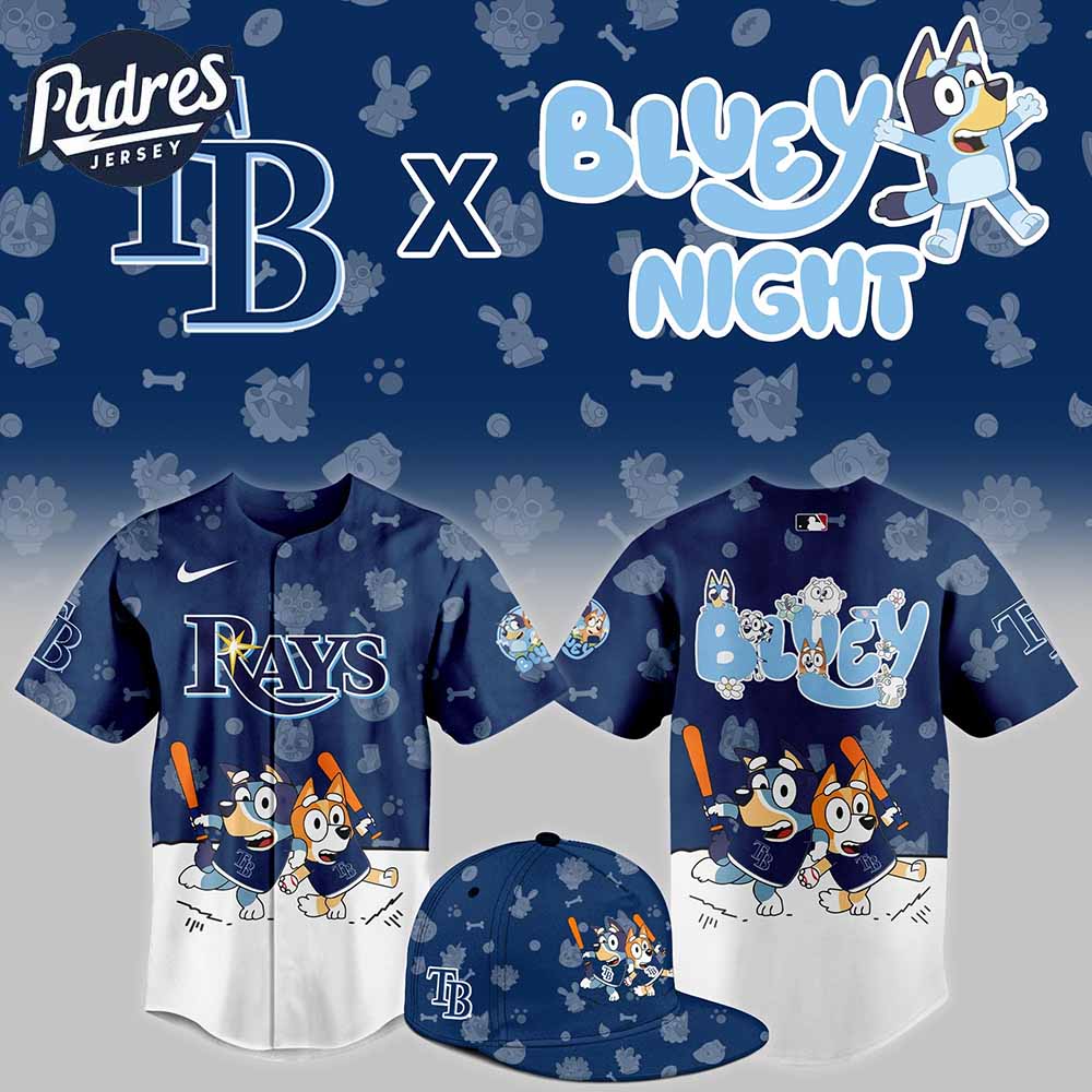 Tampa Bay Rays x Bluey Night Baseball Jersey - Padres Jersey Oasis: Elevate Your Baseball Style Game
