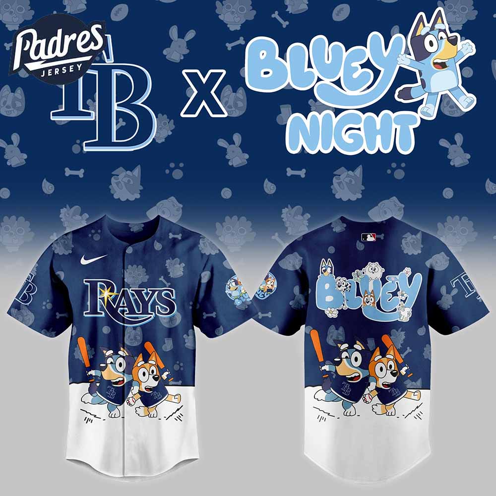 Tampa Bay Rays x Bluey Night Baseball Jersey - Padres Jersey Oasis: Elevate Your Baseball Style Game