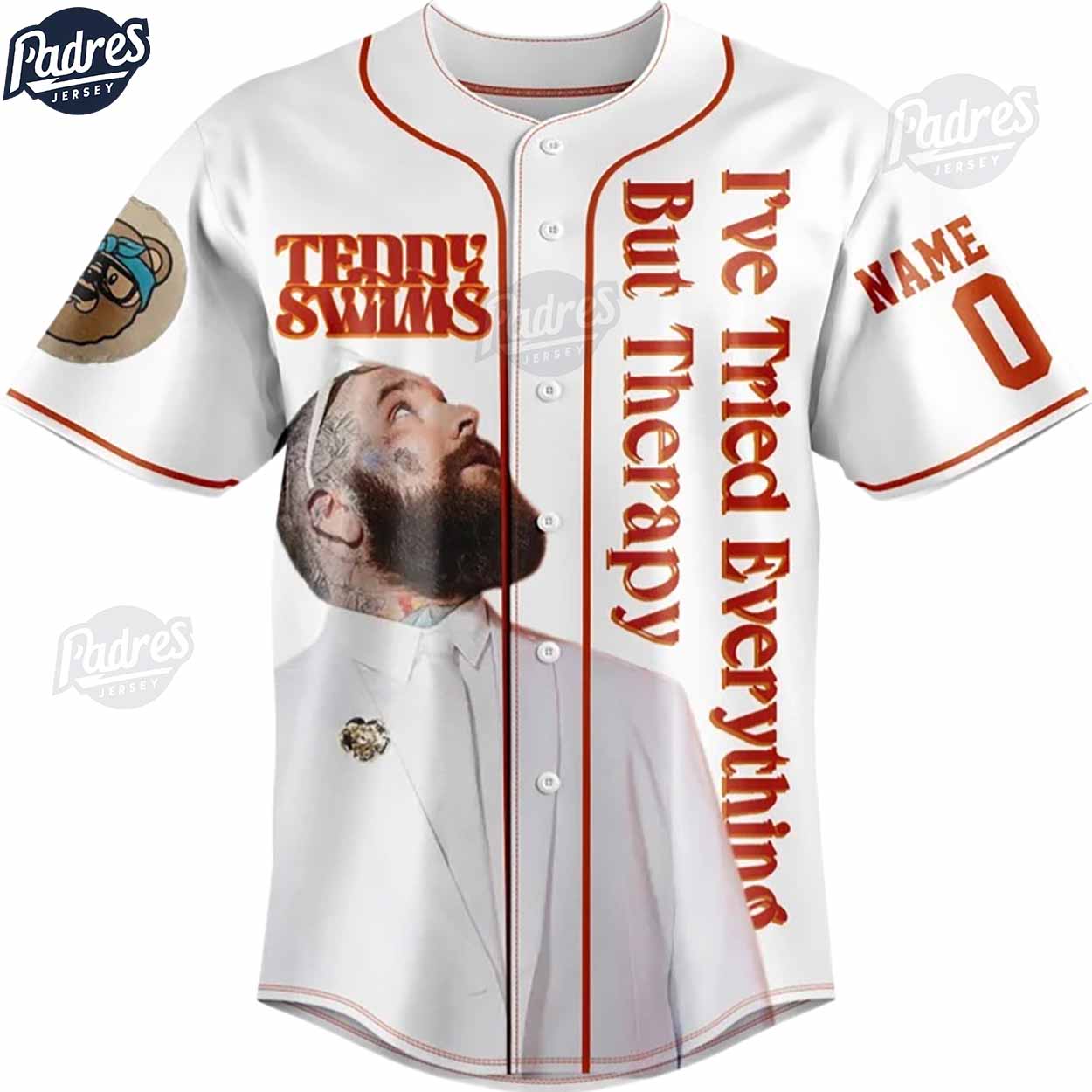 Teddy Swims I've Tried Everything But Therapy Baseball Jersey Outfit - Padres Jersey Oasis: Elevate Your Baseball Style Game