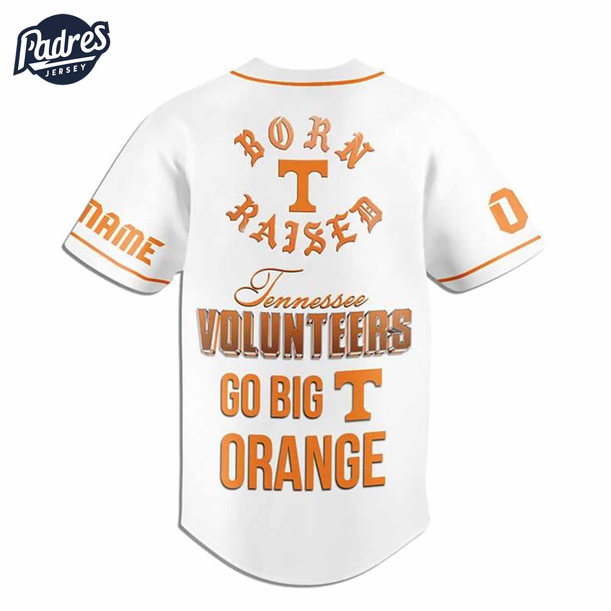 Tennessee Volunteers Born And Raised White Baseball Jersey - Padres Jersey Oasis: Elevate Your Baseball Style Game