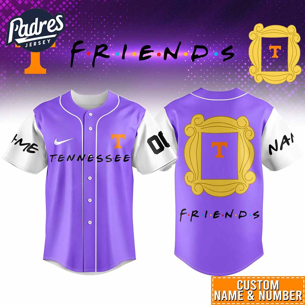 Tennessee Volunteers NCAA x Friends Personalized Baseball Jersey Outfit - Padres Jersey Oasis: Elevate Your Baseball Style Game