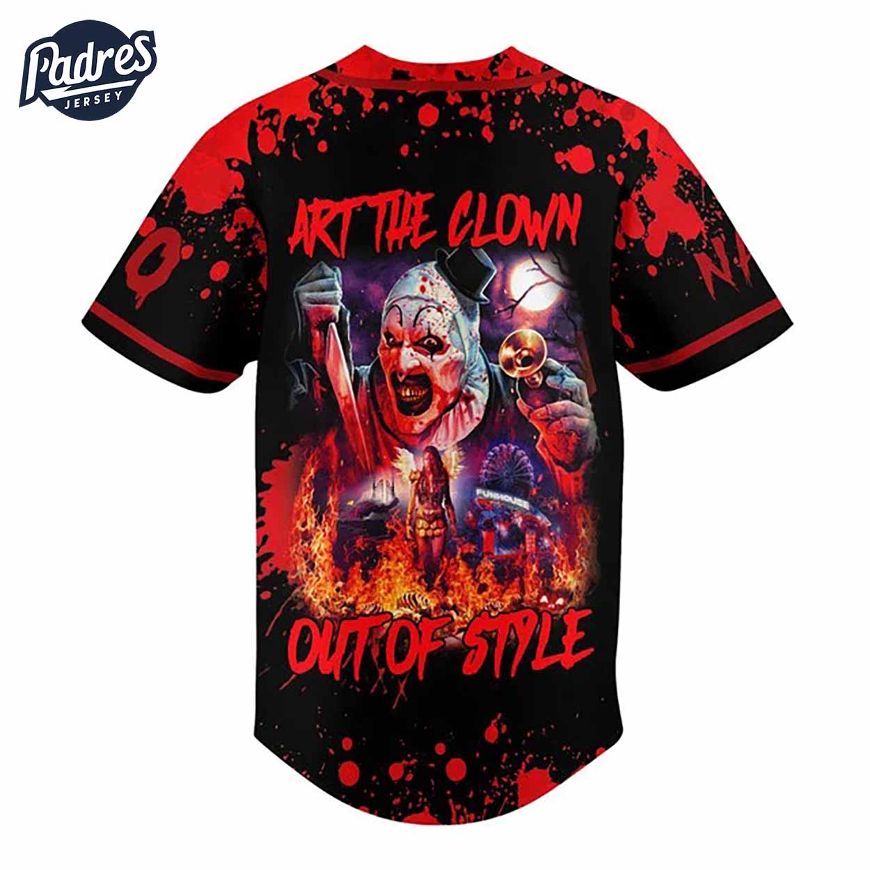 Terrifier 3 Art The Clown Christmas Baseball Jersey - Padres Jersey Oasis: Elevate Your Baseball Style Game