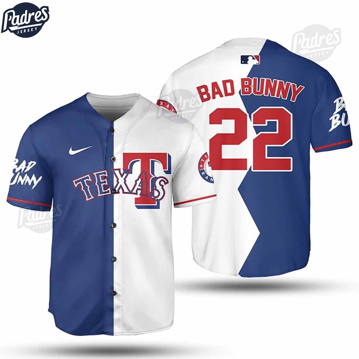 Texas Rangers Bad Bunny Baseball Jersey - Padres Jersey Oasis: Elevate Your Baseball Style Game