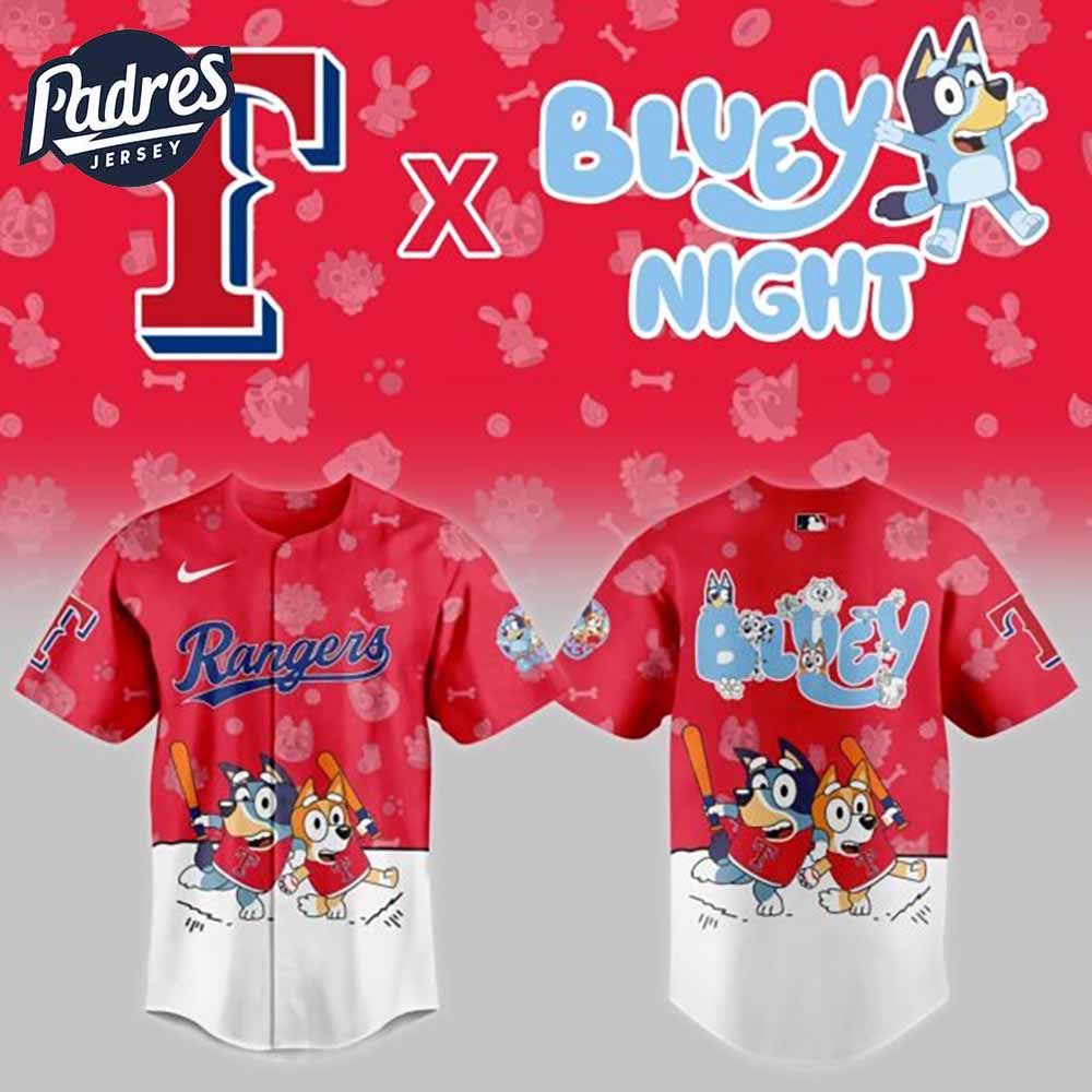 Texas Rangers Bluey Night Baseball Jersey Outfit - Padres Jersey Oasis: Elevate Your Baseball Style Game