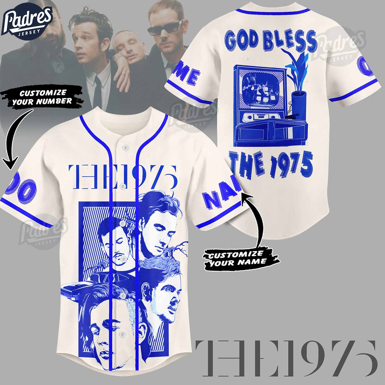 The 1975 God Bless Personalized Baseball Jersey Style - Padres Jersey Oasis: Elevate Your Baseball Style Game