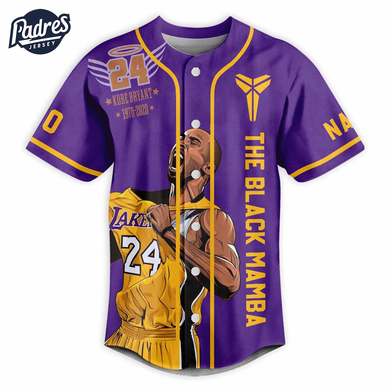 The Black Mamba Kobe Kobe Bryant Baseball Jersey Outfit - Padres Jersey Oasis: Elevate Your Baseball Style Game