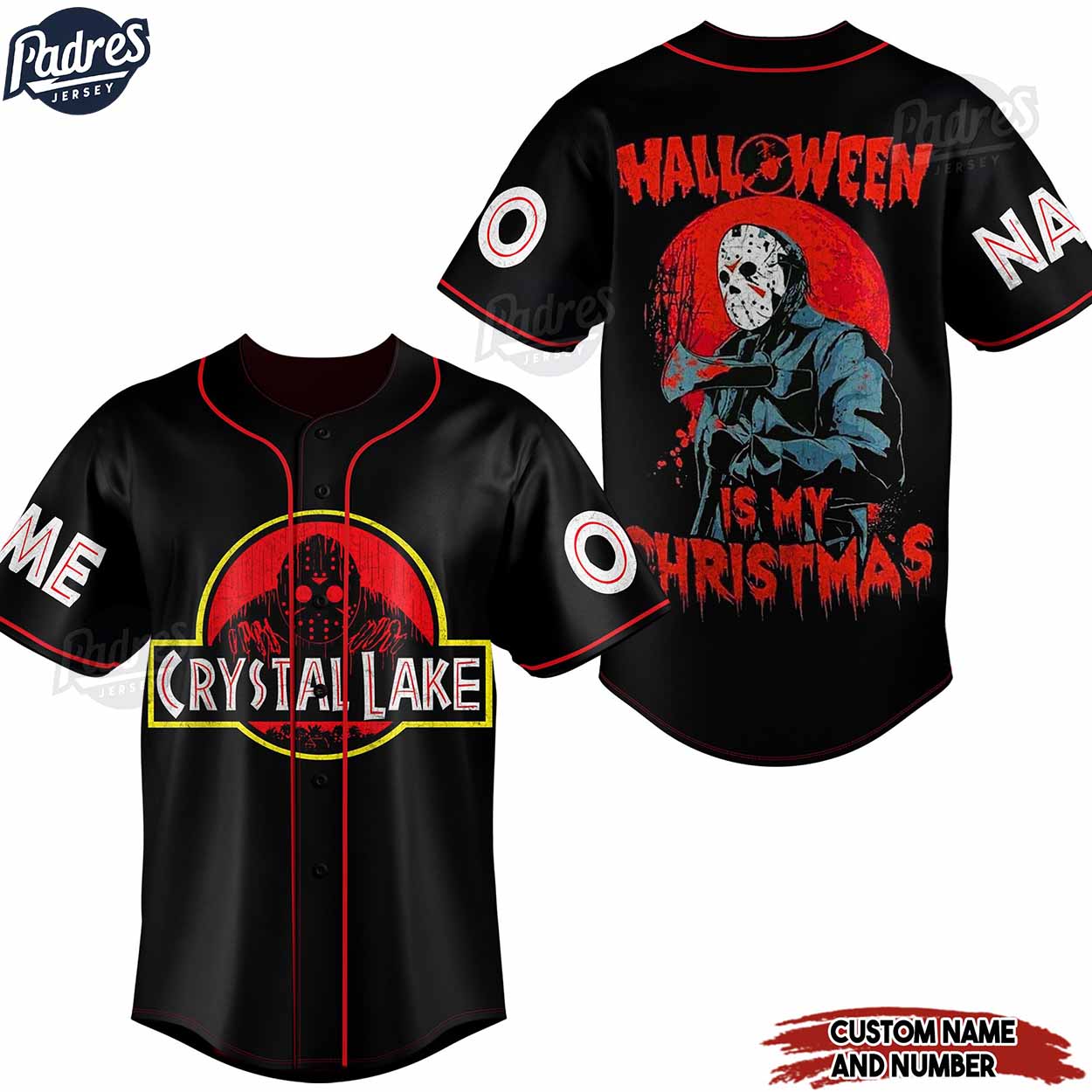 The Crystal Lake Custom Halloween Baseball Jersey for Horror Fans - Padres Jersey Oasis: Elevate Your Baseball Style Game