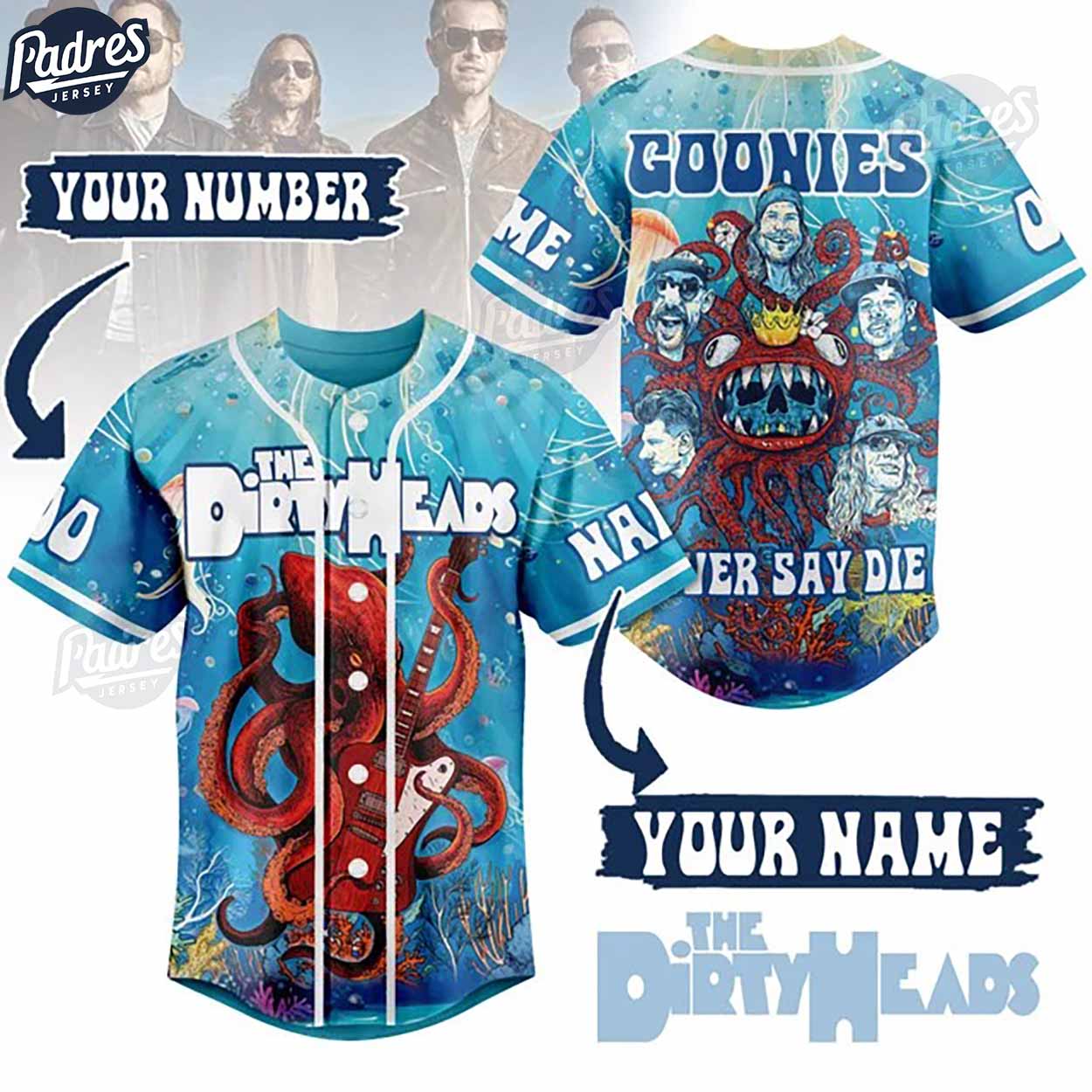 The Dirty Heads Rock Band Custom Baseball Jersey - Padres Jersey Oasis: Elevate Your Baseball Style Game