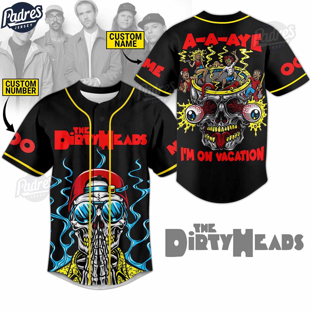 The Dirty Heads Vacation Custom Baseball Jersey - Padres Jersey Oasis: Elevate Your Baseball Style Game