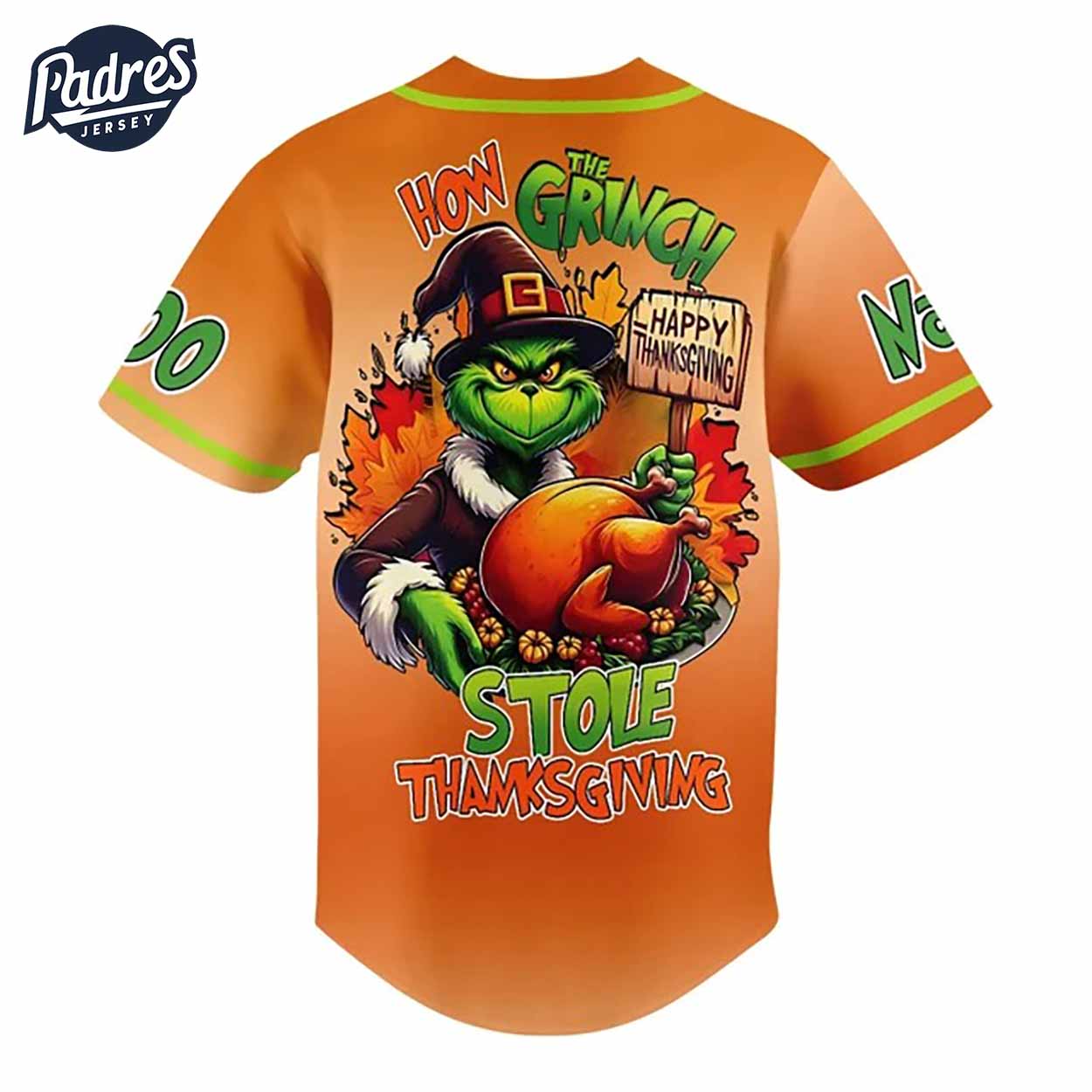 The Grinch Thanksgiving Custom Baseball Jersey - Padres Jersey Oasis: Elevate Your Baseball Style Game