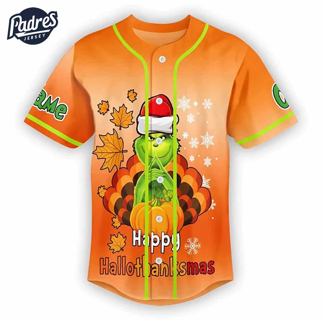 The Grinch Thanksgiving Custom Baseball Jersey - Padres Jersey Oasis: Elevate Your Baseball Style Game