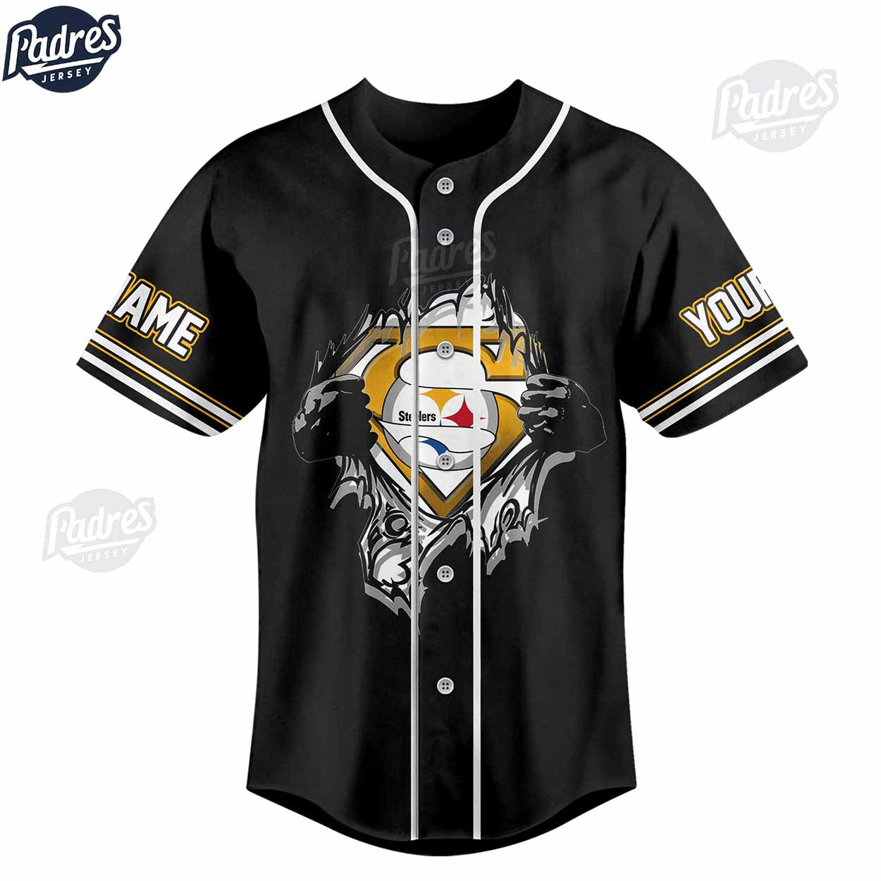 The Pittsburgh Steelers Wave Your Terrible Towel Here We Go Baseball Jersey Outfit - Padres Jersey Oasis: Elevate Your Baseball Style Game