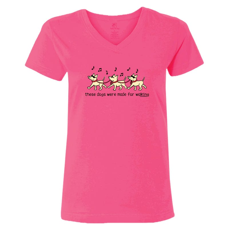 These Dogs Were Made For Walking - Ladies T-Shirt V-Neck