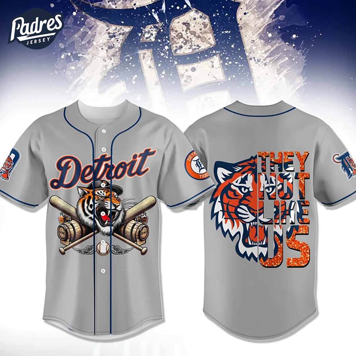 They Not Like US Detroit Tigers Baseball Jersey - Padres Jersey Oasis: Elevate Your Baseball Style Game