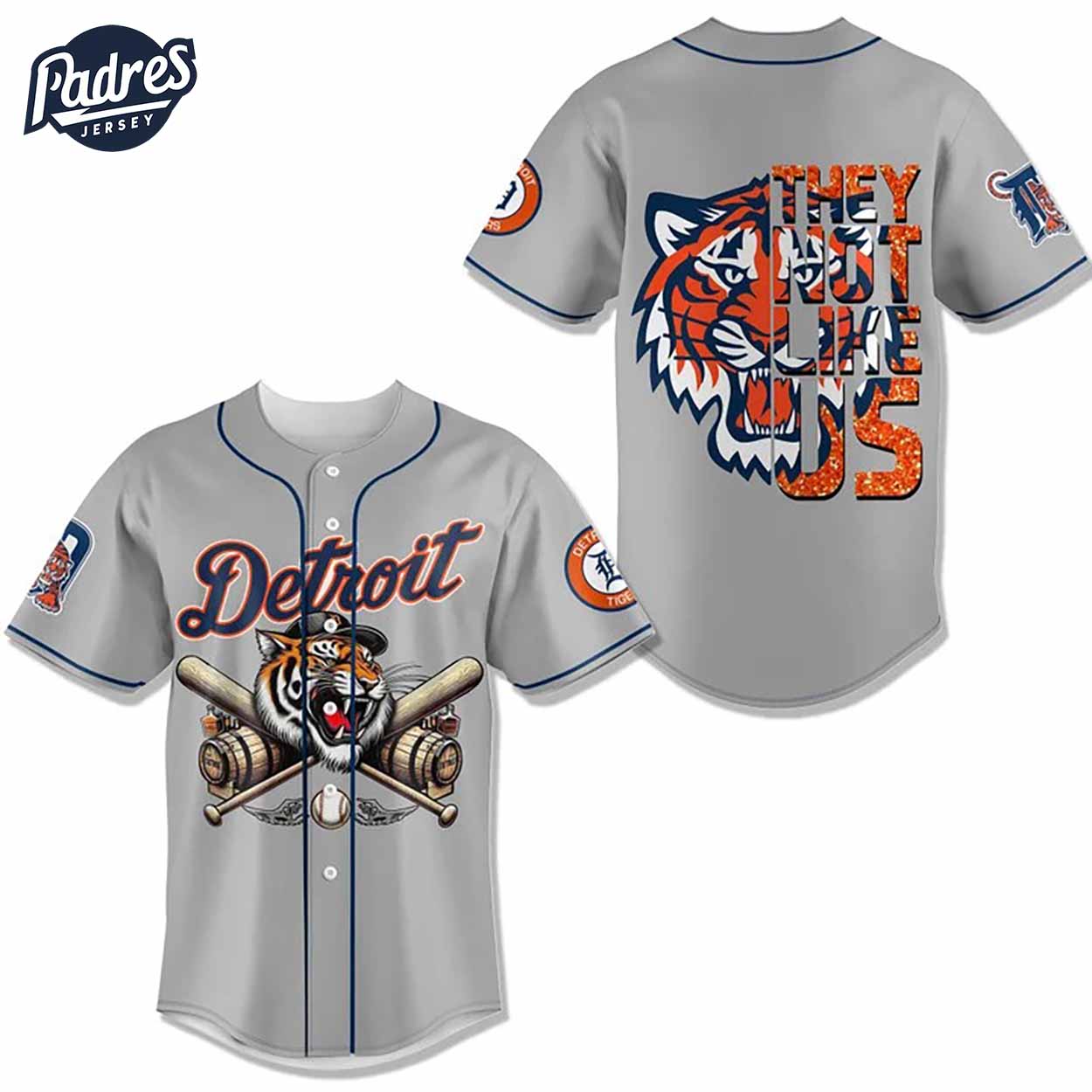 They Not Like US Detroit Tigers Baseball Jersey - Padres Jersey Oasis: Elevate Your Baseball Style Game