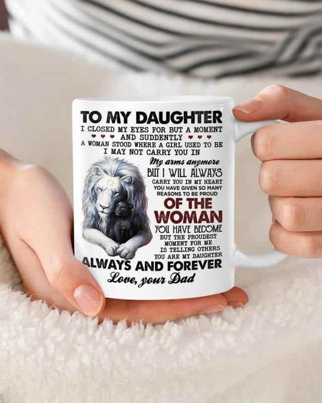 To My Daughter Dad White Ceramic Mug, Gift For Dad