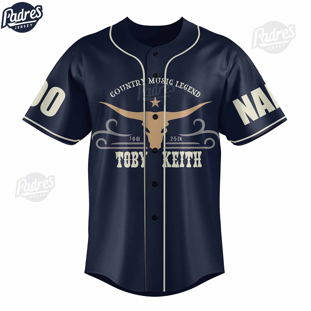 Toby Keith Country Music Legend Custom Baseball Jersey - Padres Jersey Oasis: Elevate Your Baseball Style Game