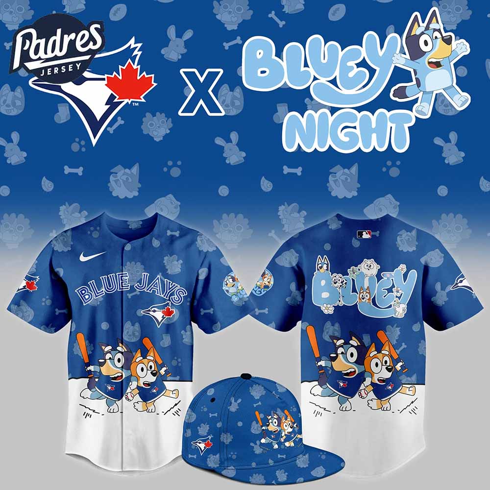 Toronto Blue Jays x Bluey Night Baseball Jersey - Padres Jersey Oasis: Elevate Your Baseball Style Game