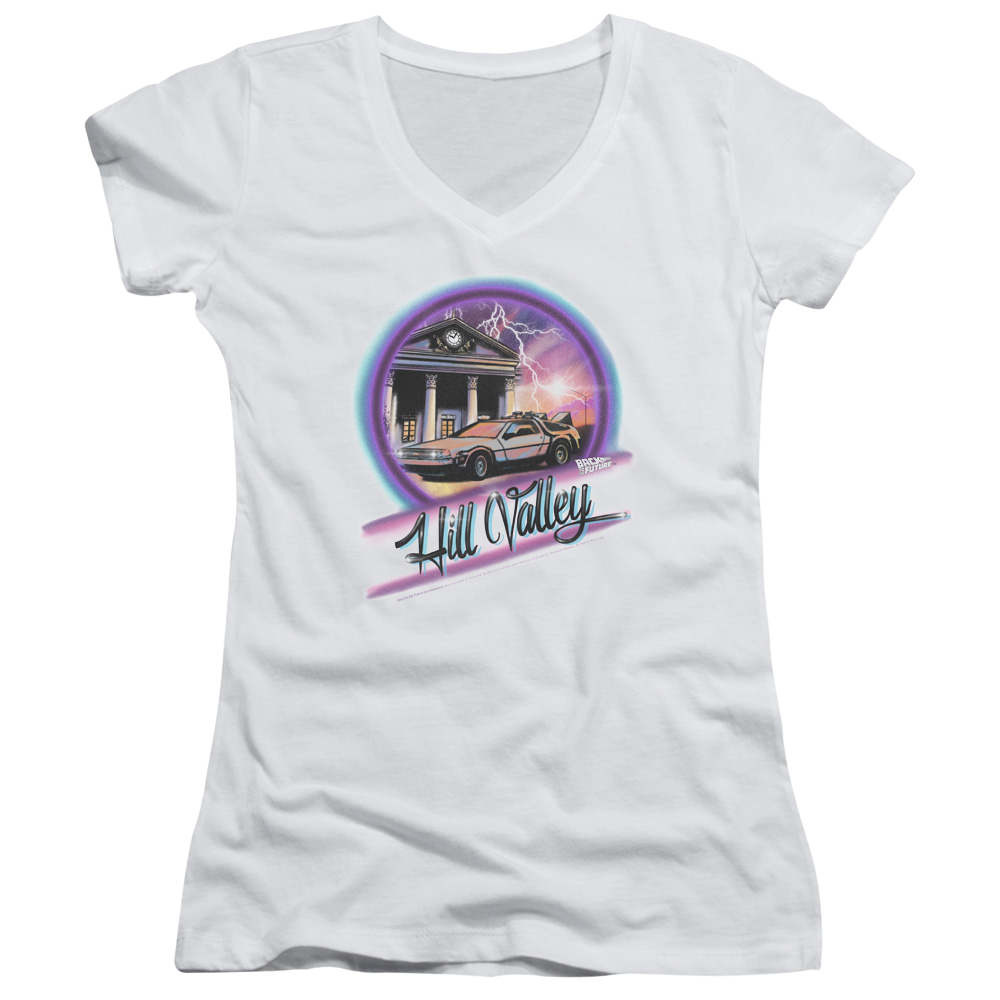 Back To The Future Ride - Juniors V-Neck T-Shirt