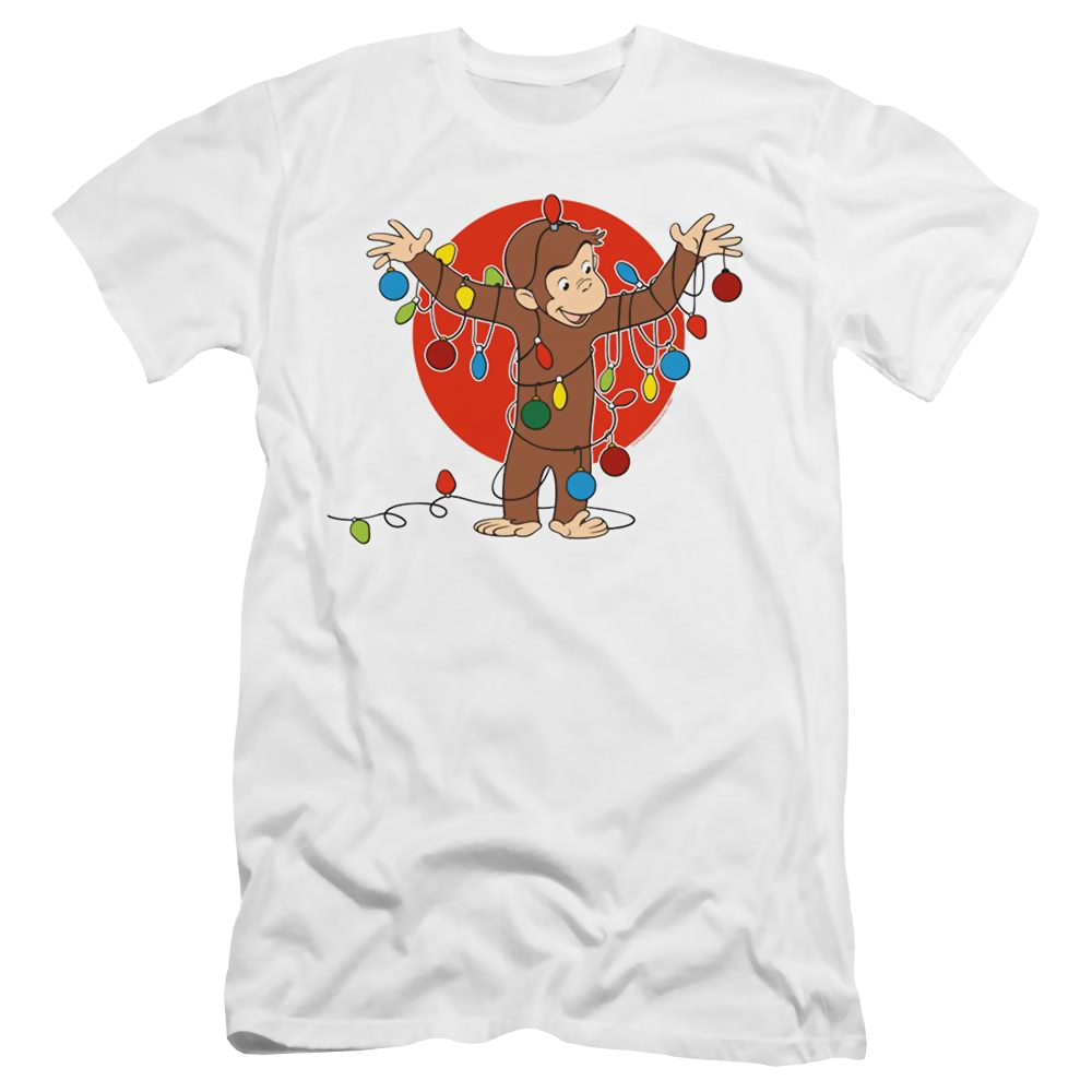 Curious George Lights - Men's Premium Slim Fit T-Shirt